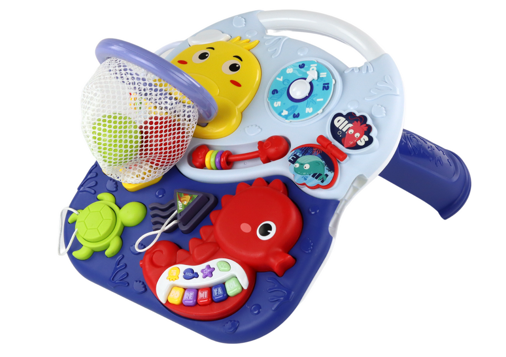 Edukacinis stalas 2in1 sea animals basket balls lean toys, mėlynas