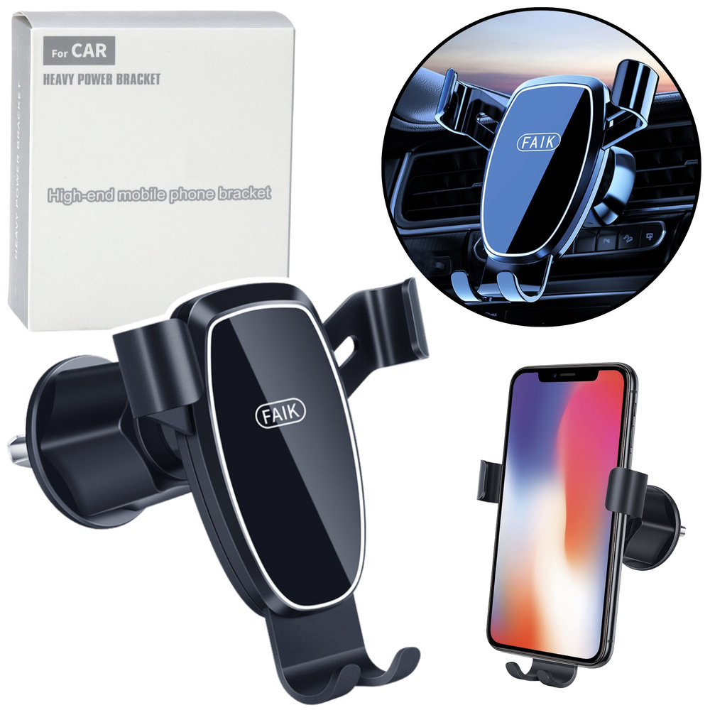 Automobilinis telefono laikiklis, juodas
