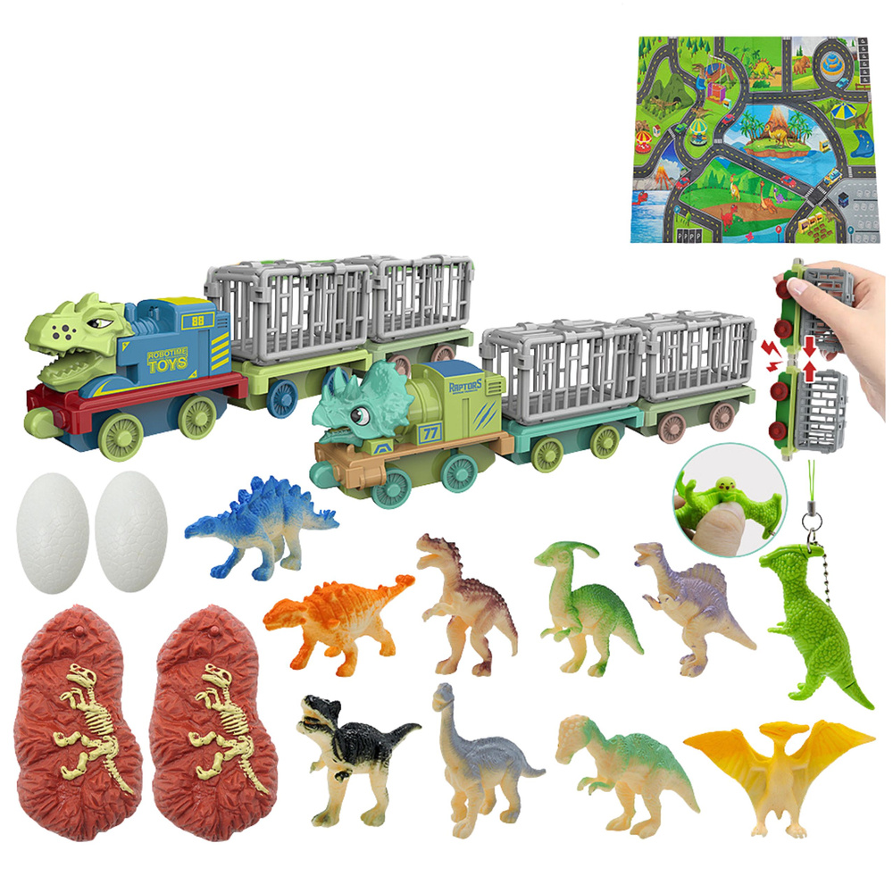 Vaikiškas advento kalendorius su dinozaurais ir žaislais