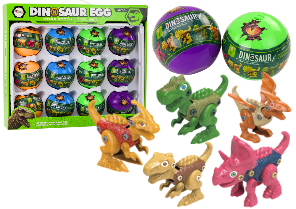 Dinosaurų kiaušinių rinkinys lean toys, 12 vnt.