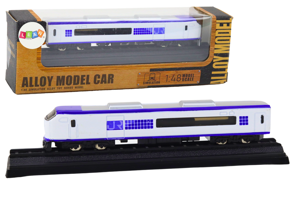 Kolekcinis modelinis geležinkelio vagonas 1:48, metalinis, baltai mėlynas