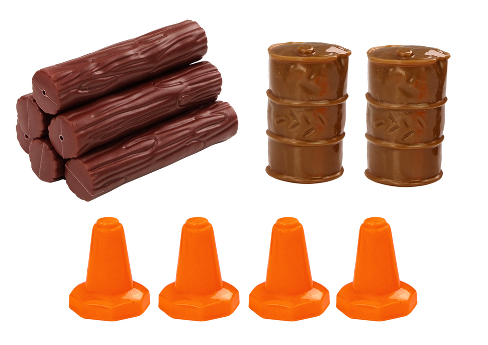Žaislinis sunkvežimis su priekaba, šviesomis, garsu ir priedais lean toys