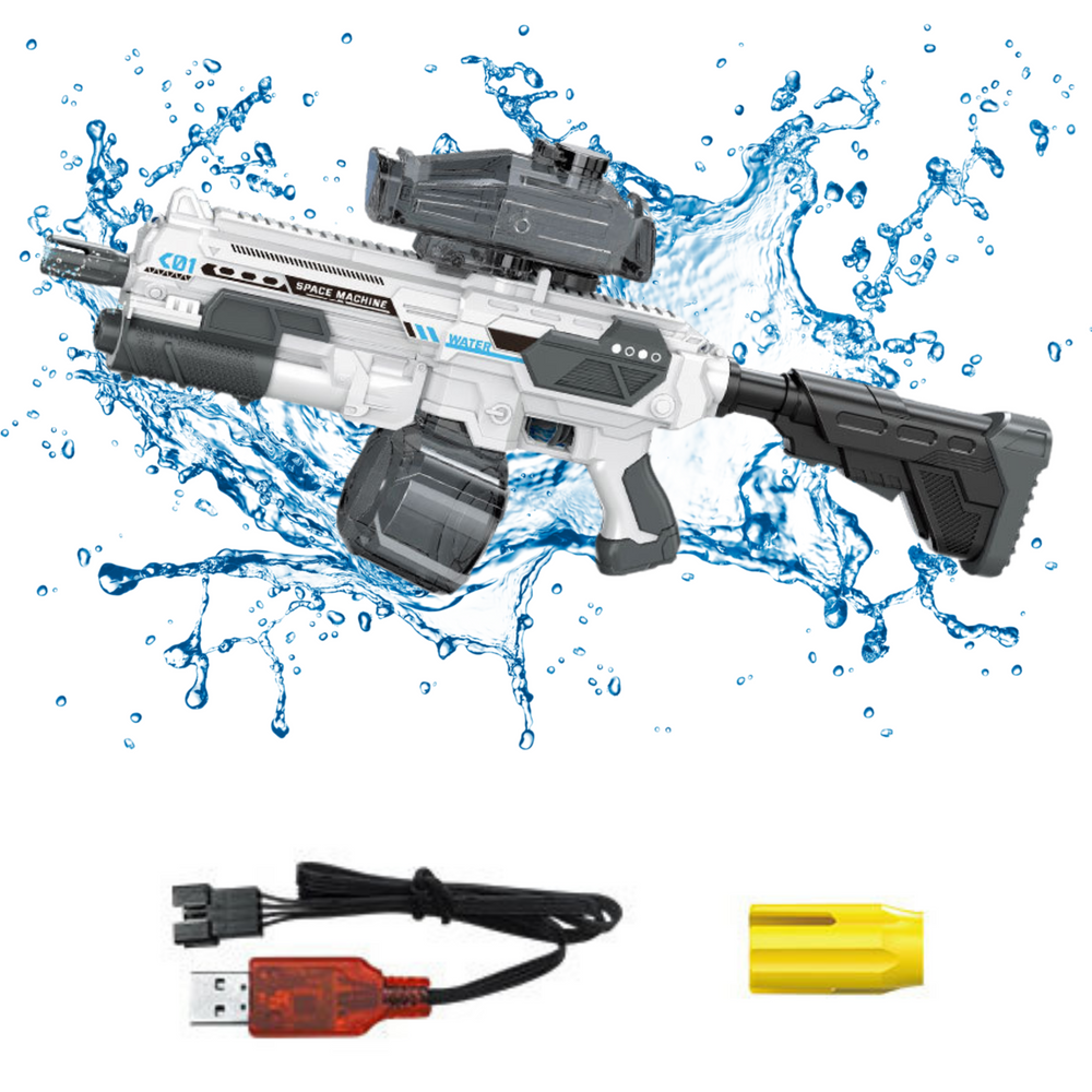 Baltas M416 vandens pistoletas su 1350 ml talpa