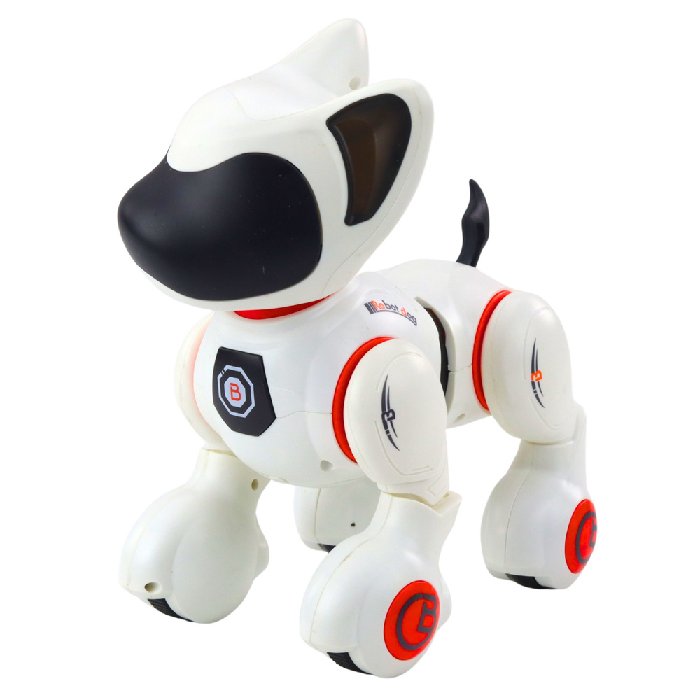 Interaktyvus robotas-šuo su nuotoliniu valdymu, baltas ir oranžinis 1