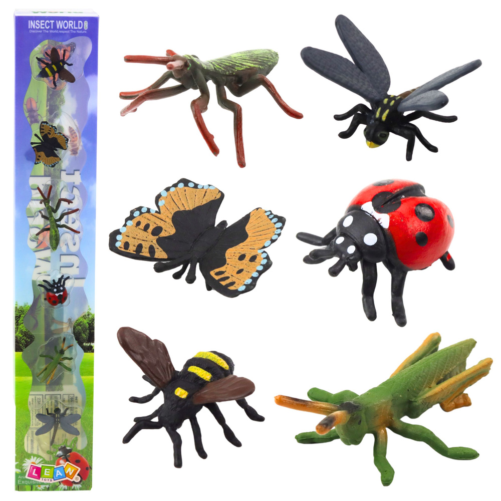 Švietėjiškas vabzdžių figūrėlių rinkinys 4-6 cm 6 vnt.