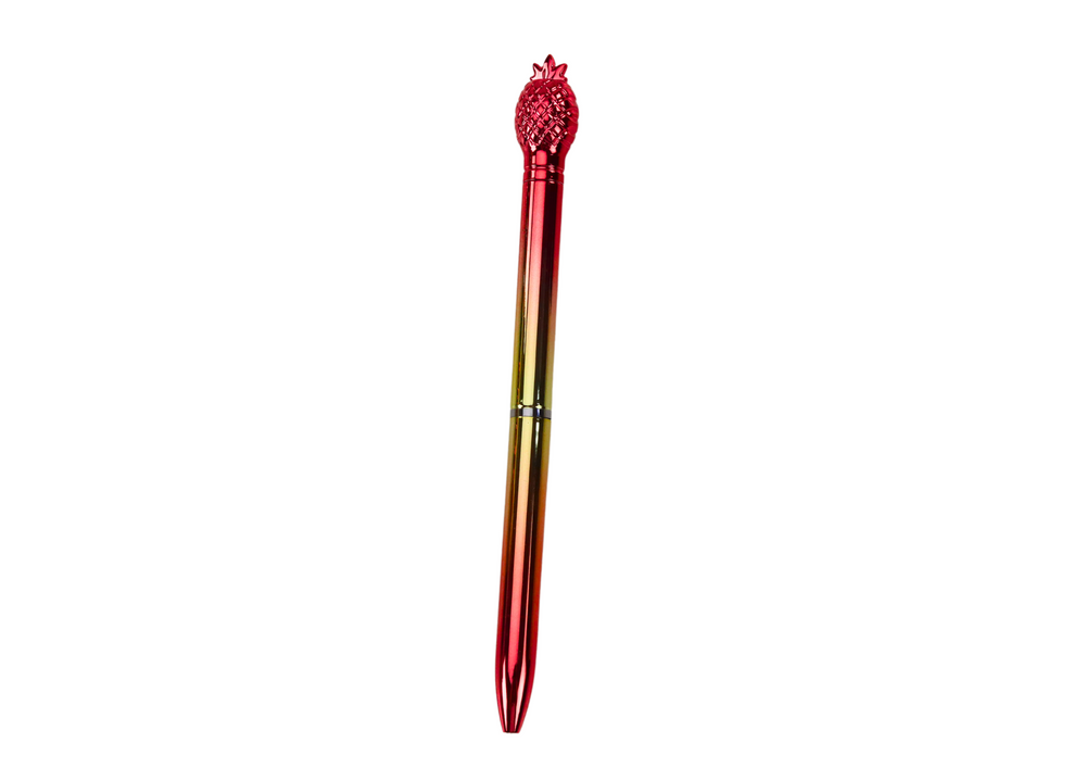 Auksinis ananaso formos rašiklis su mėlynu užpildu, 0.7 mm