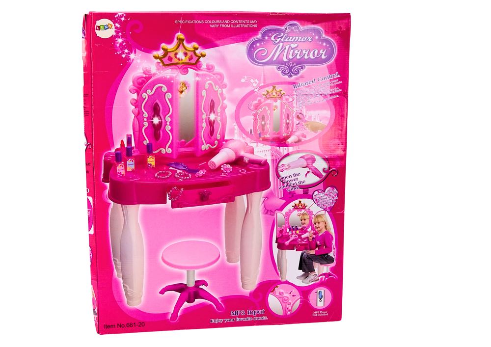 Magiškas makiažo staliukas vaikams lean toys, rožinis