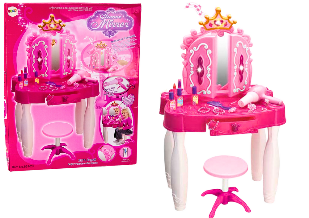 Magiškas makiažo staliukas vaikams lean toys, rožinis