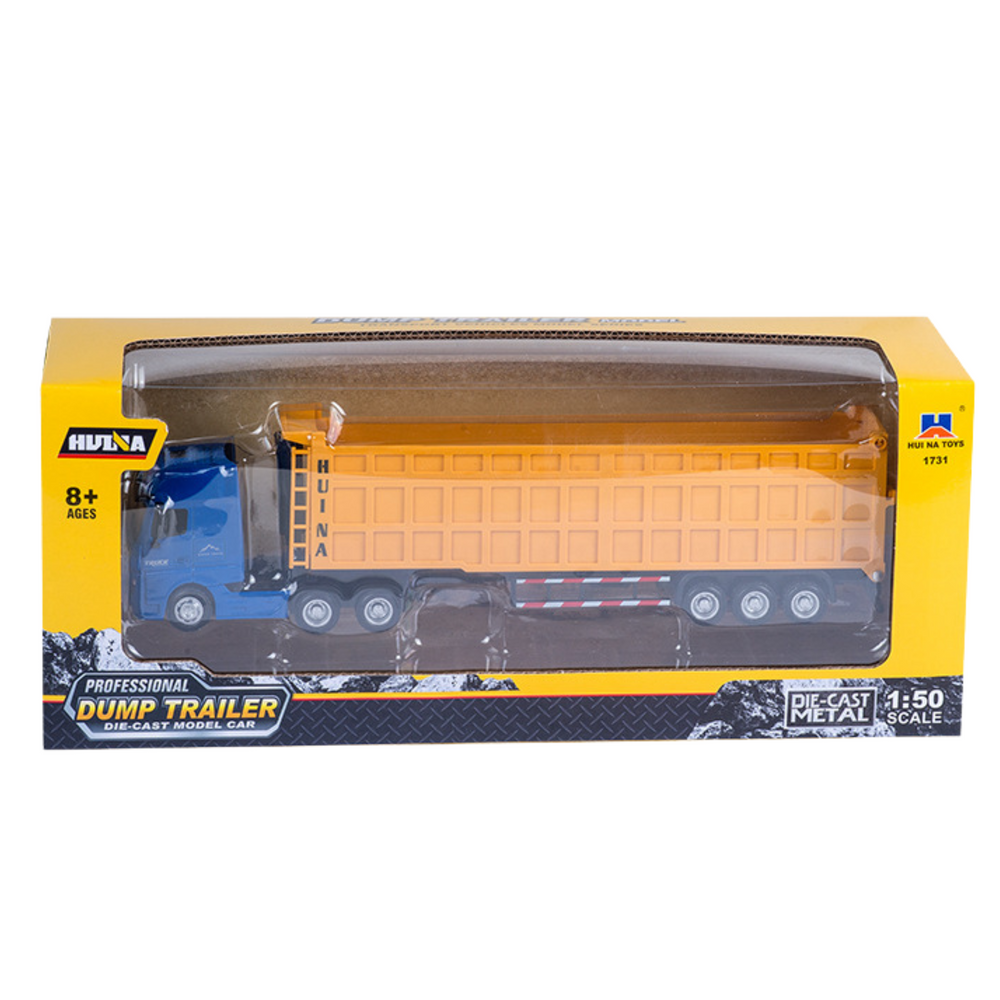 Metalinio sunkvežimio modelis su priekaba 1:50