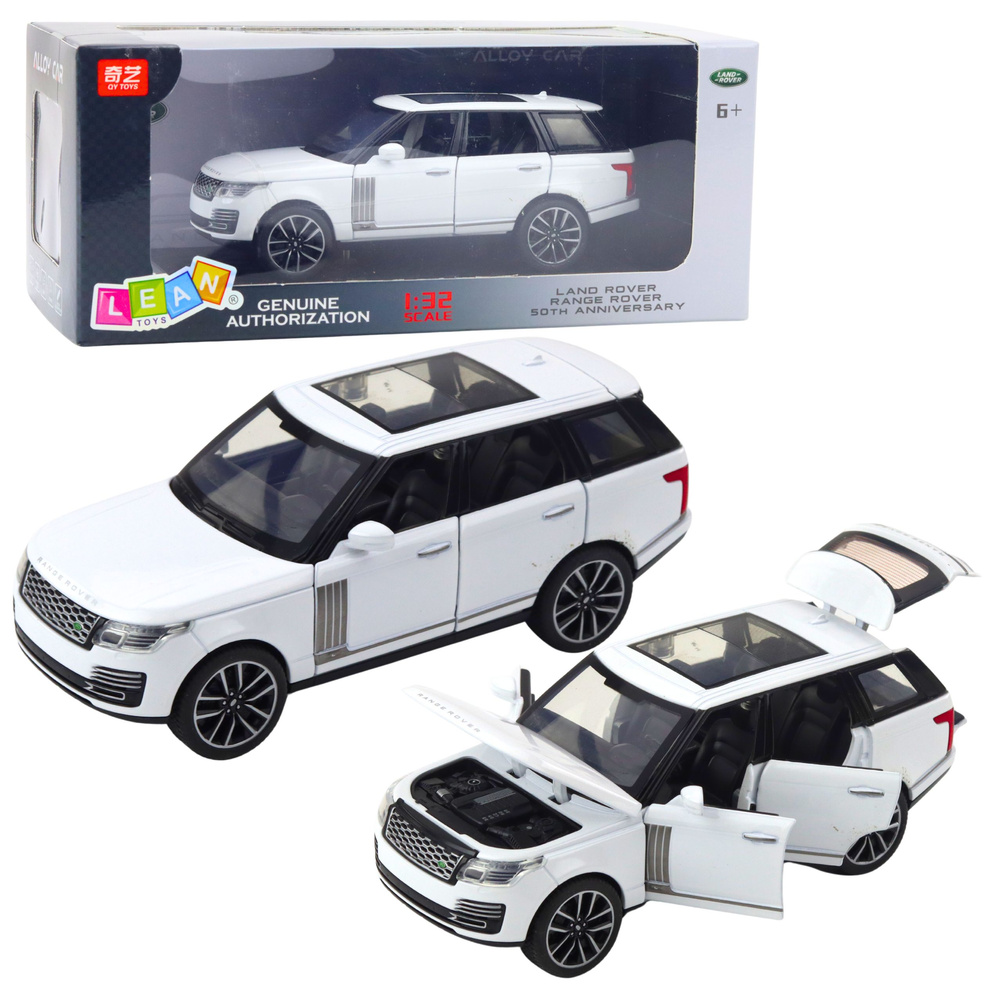 Metalinė land rover mašinėlė su šviesomis ir garsais, balta, 15x7x6 cm