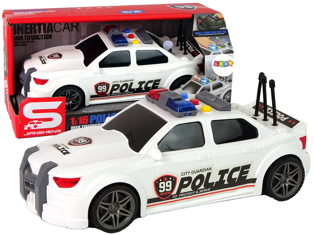 Policijos sportinis automobilis 1:16 su garsu