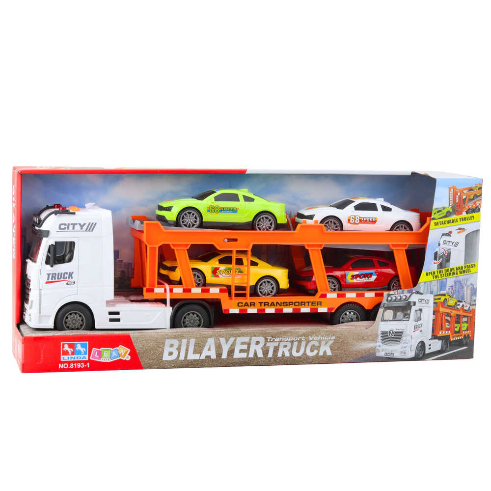 Vilkikas su šviesomis ir garsais, 57 cm, 4 automobiliai 3