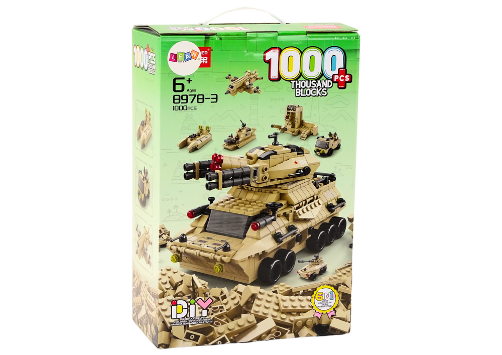 Karinis smėlio spalvos tankas konstruktorius 1000 vnt.