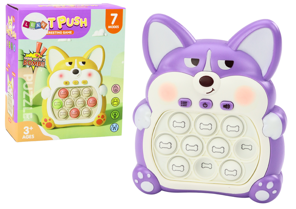 Pop-it lisek žaidimų konsolė su 7 režimais, violetinė
