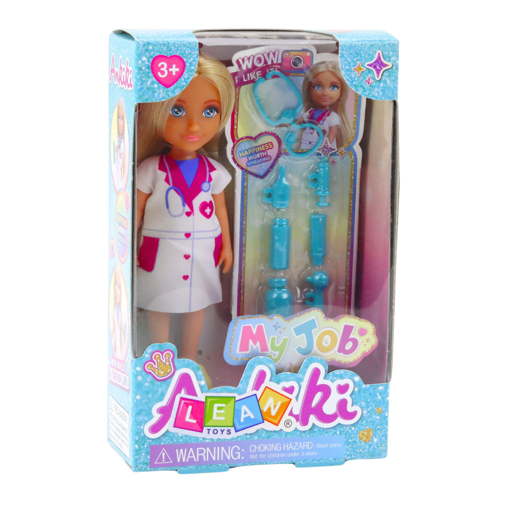 Gydytojo lėlė su medicinos priedais, 13 cm