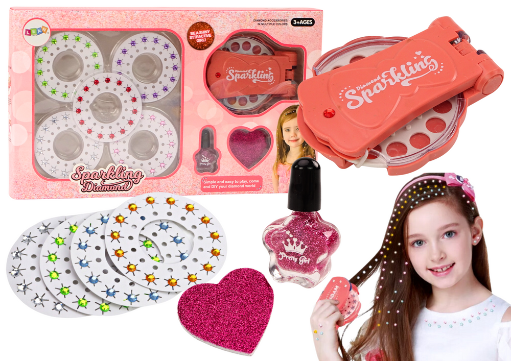 Prietaisas plaukų formavimui lean toys diamond glitter hair