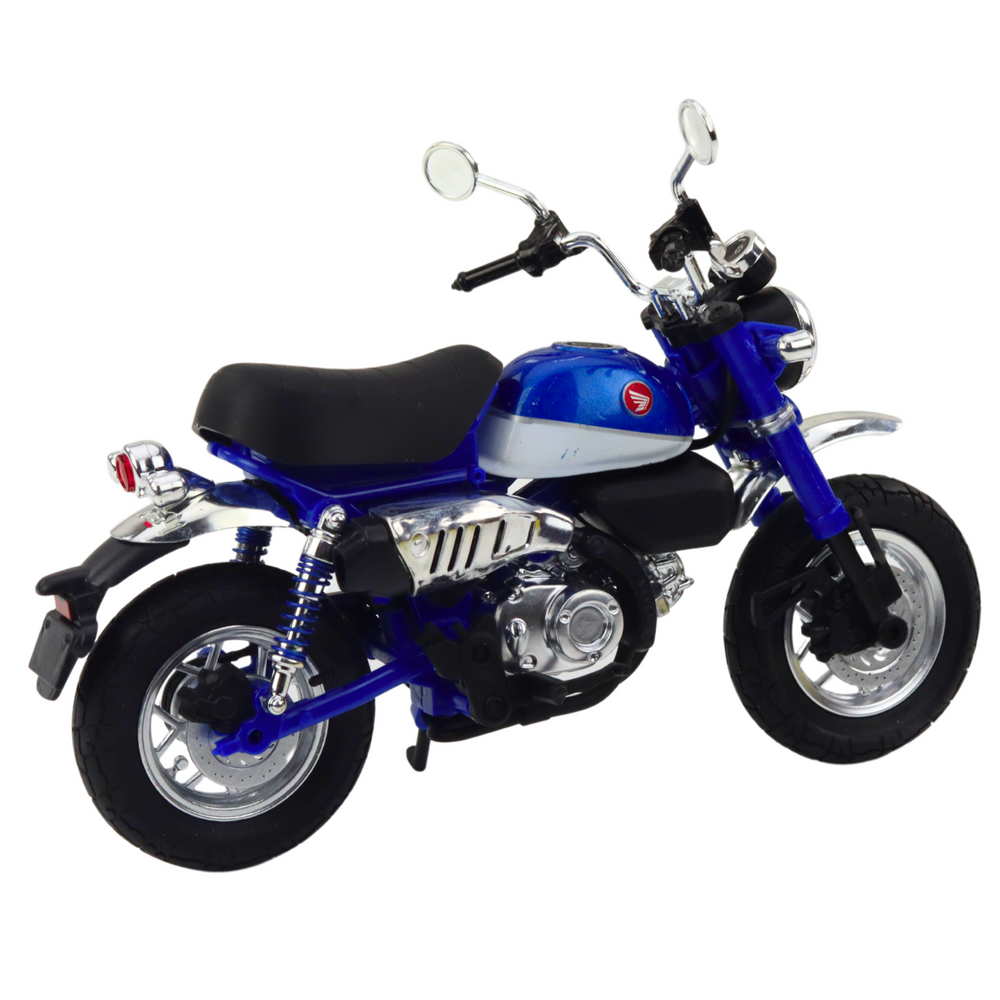Retro motorcycle classic metal blue 1:12