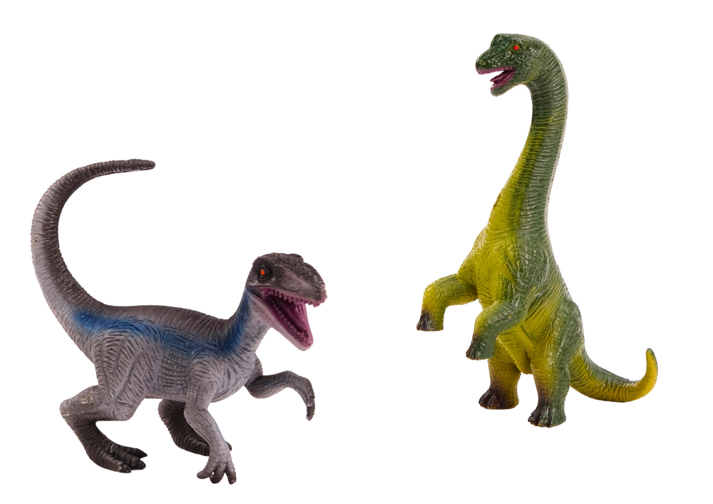 Dinozaurų figūrėlių rinkinys: brachiozauras ir velociraptorius
