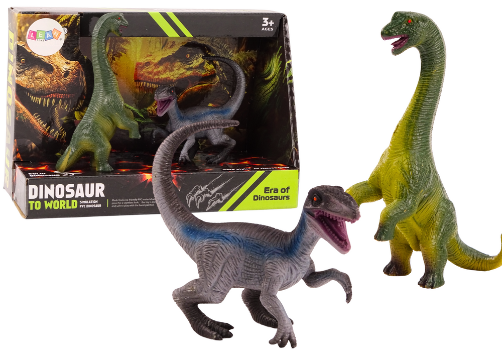 Dinozaurų figūrėlių rinkinys: brachiozauras ir velociraptorius