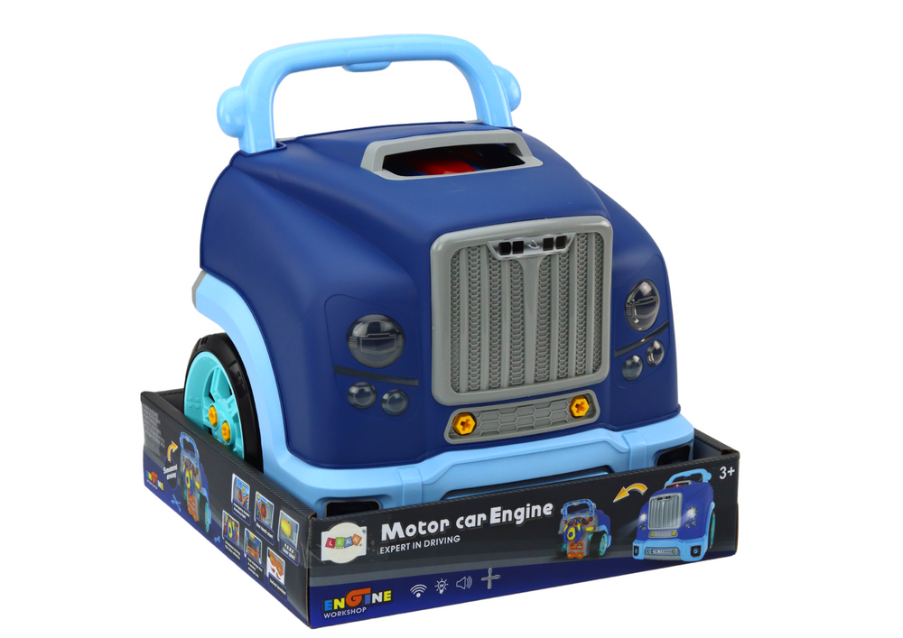 Žaislinio krovininio automobilio variklio ardymo rinkinys lean toys, mėlynas, 6 d.