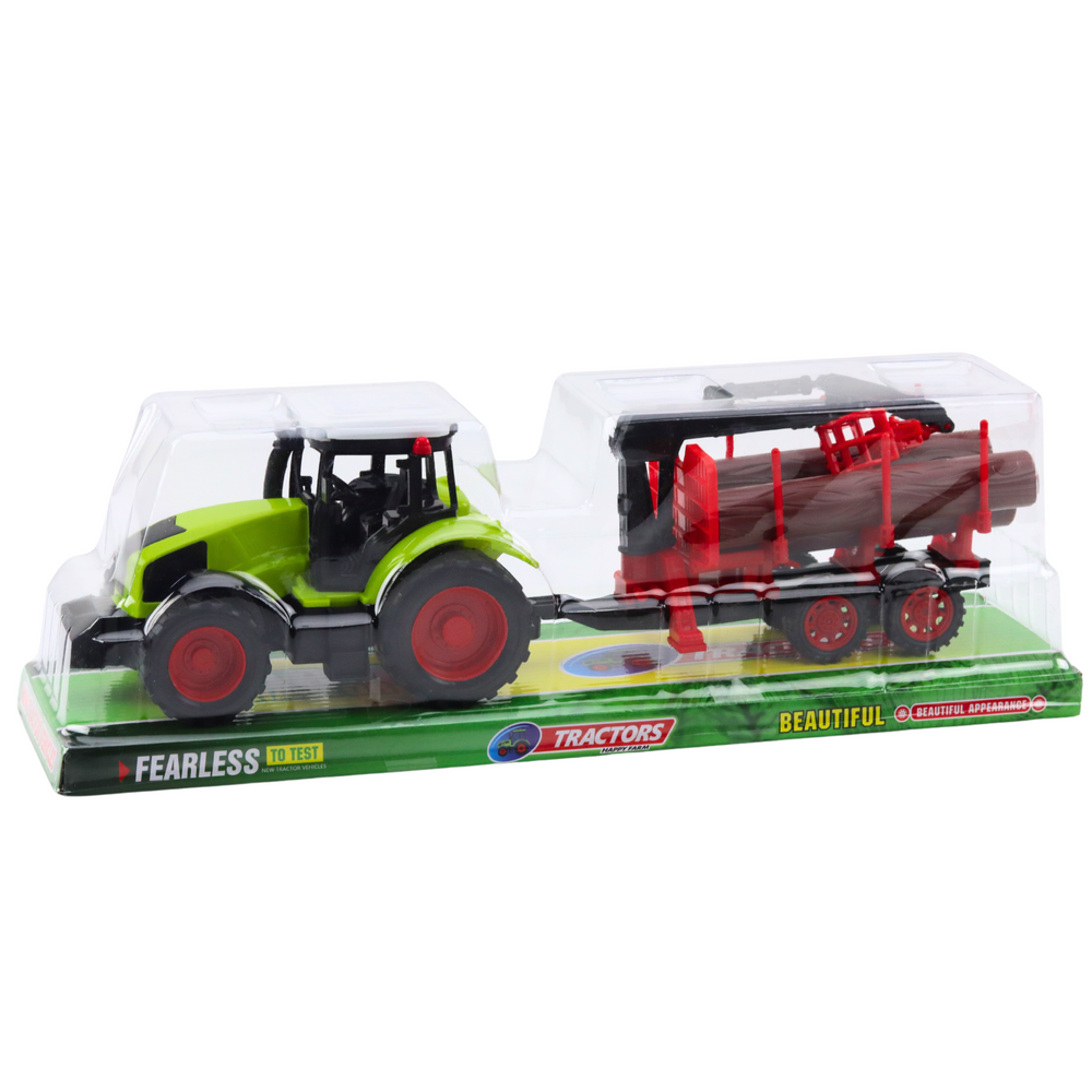 Traktorius su hds priekaba medienos transportavimui