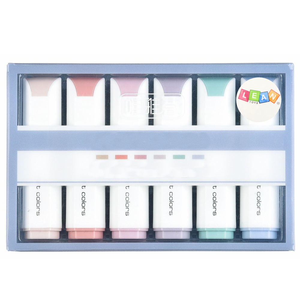 Mini žymeklių rinkinys, pastelinių spalvų, 6 vnt.