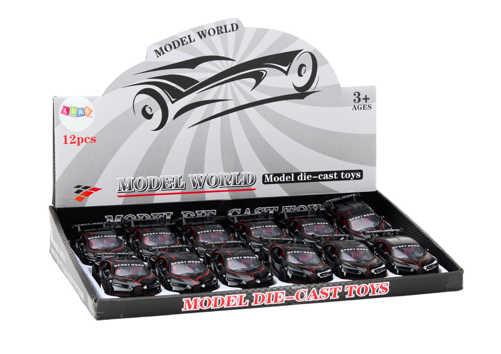 Juodas metalinis sportinis automobilis 1:32