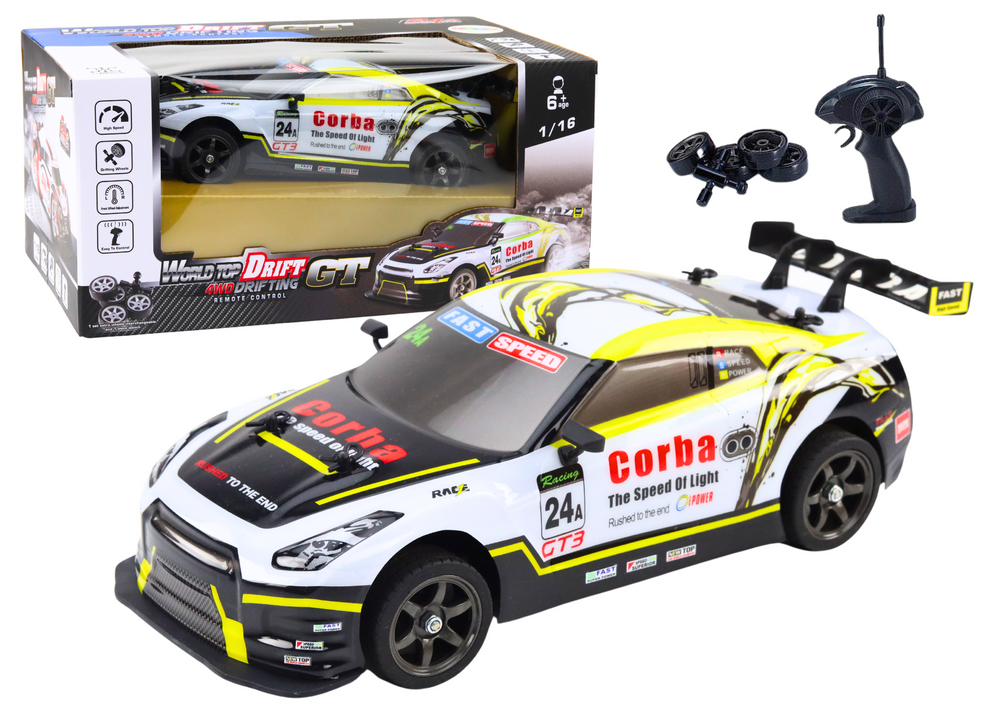 Rc sportinis automobilis 1:16 su keičiamais ratais