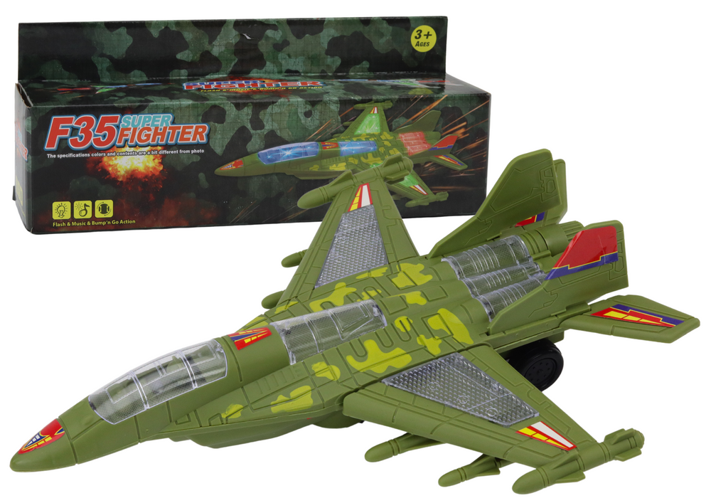 Žaislinis f35 karo lėktuvas su šviesomis ir garsais