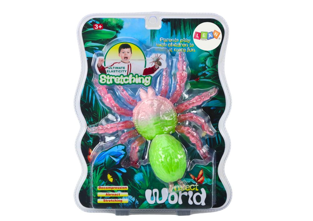 Žalias ištempiamas voras žaislas