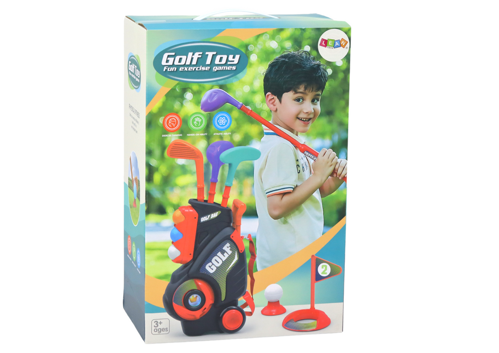 Vaikiškas mini golfo rinkinys vežimėlyje lean toys