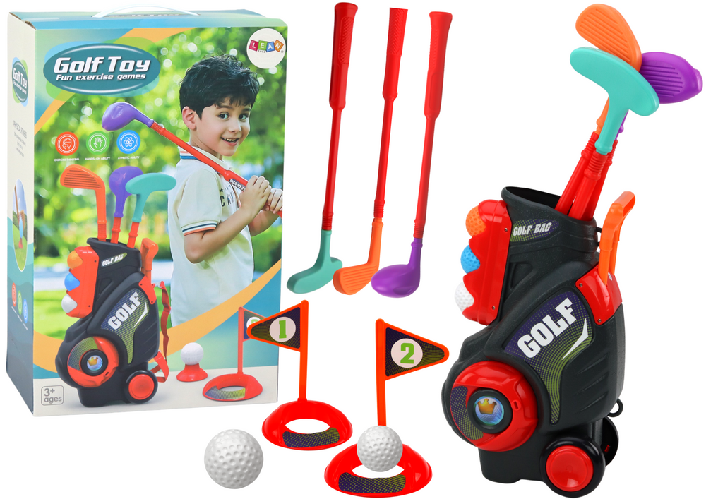 Vaikiškas mini golfo rinkinys vežimėlyje lean toys