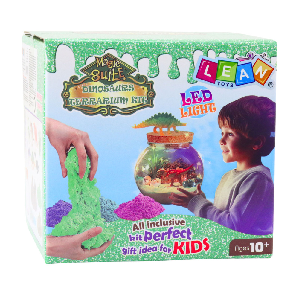 Dinozaurų terariumo kūrybinis rinkinys su LED apšvietimu 3