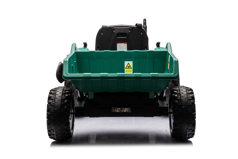 Akumuliatorinis traktorius su priekaba hc-306, 24v, tamsiai žalias