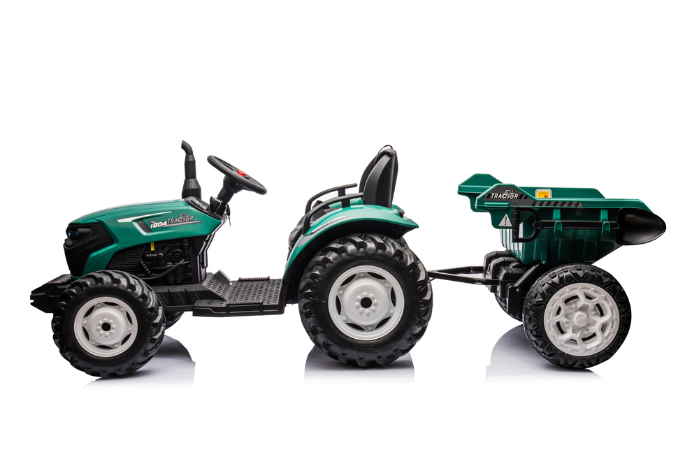 Akumuliatorinis traktorius su priekaba hc-306, 24v, tamsiai žalias