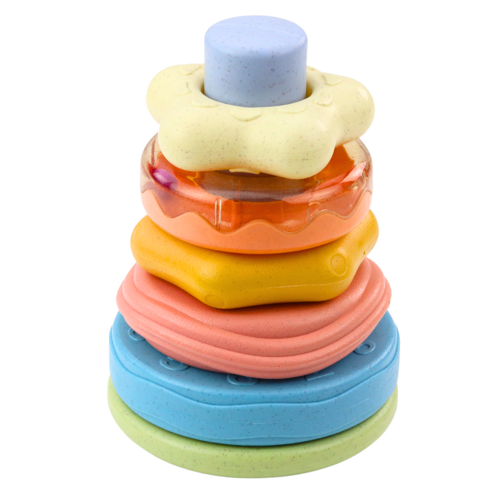 Sensorinis žiedų bokštas vaikams 17 cm