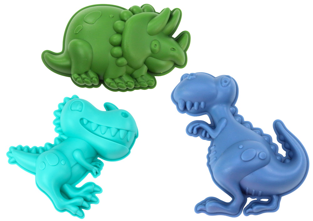 Dinozaurų smėlio žaislų rinkinys su kibiru ir formelėmis 1