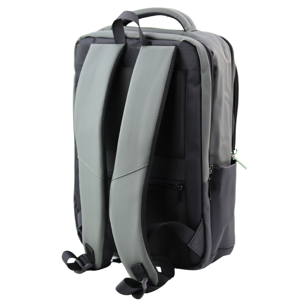 Kuprinė su usb ir nešiojamojo kompiuterio skyriumi, juoda/pilka, 16l