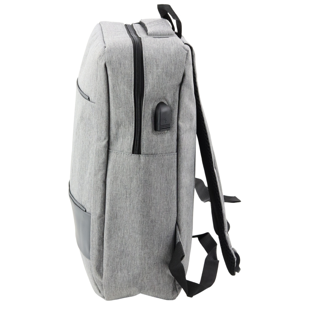 Pilkas miesto kuprinė su usb, 14l
