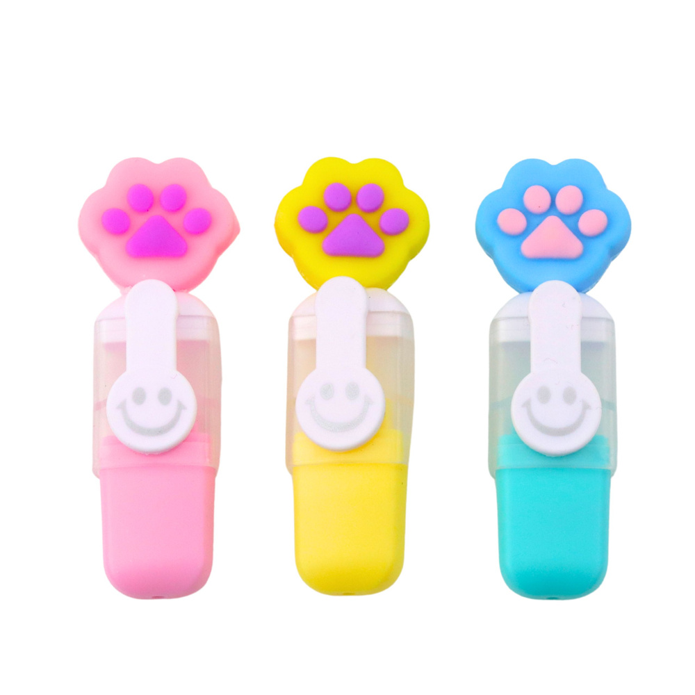 Mini žymeklių rinkinys su letenėlės segtuku, 6 vnt, 8 cm