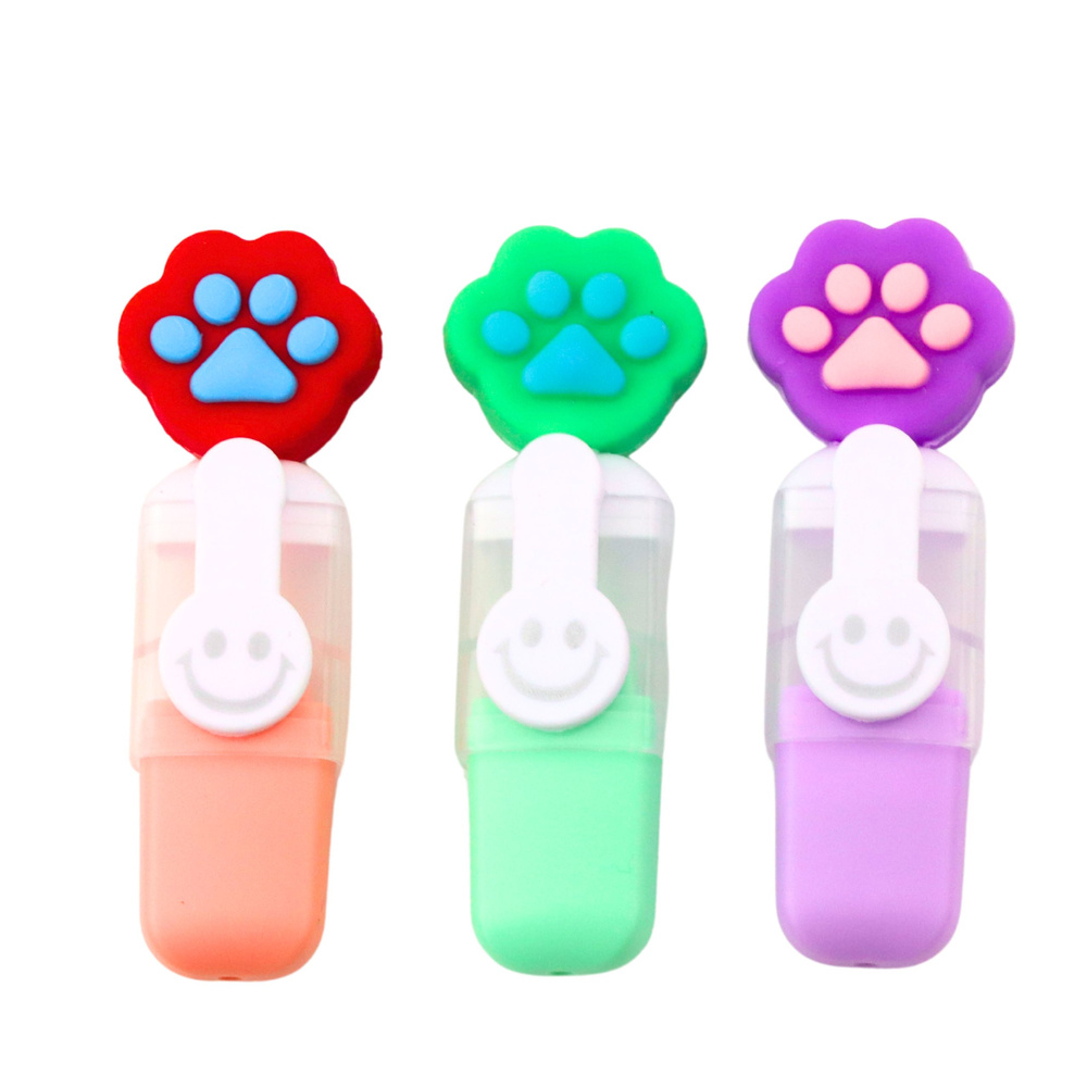 Mini žymeklių rinkinys su letenėlės segtuku, 6 vnt, 8 cm