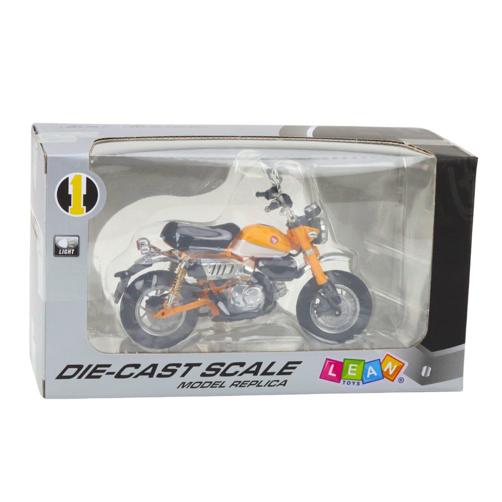 Retro motorcycle classic metal yellow 1:12