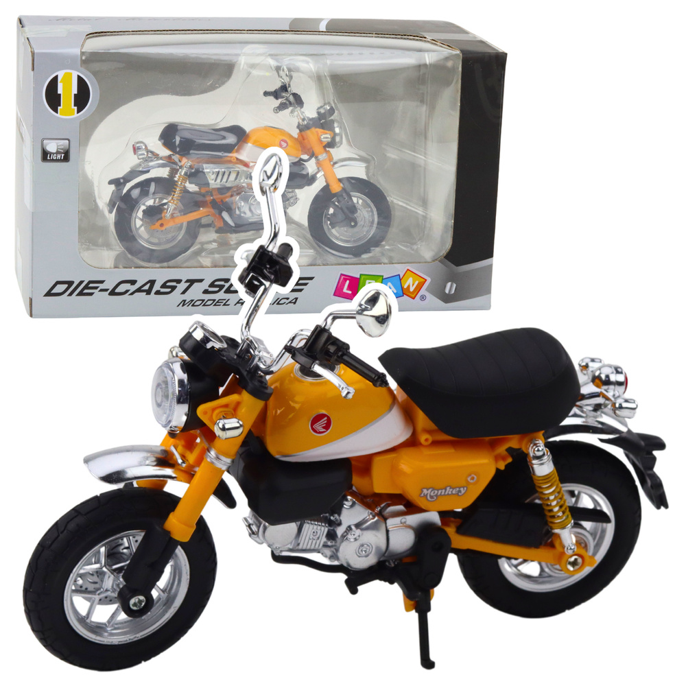 Retro motorcycle classic metal yellow 1:12