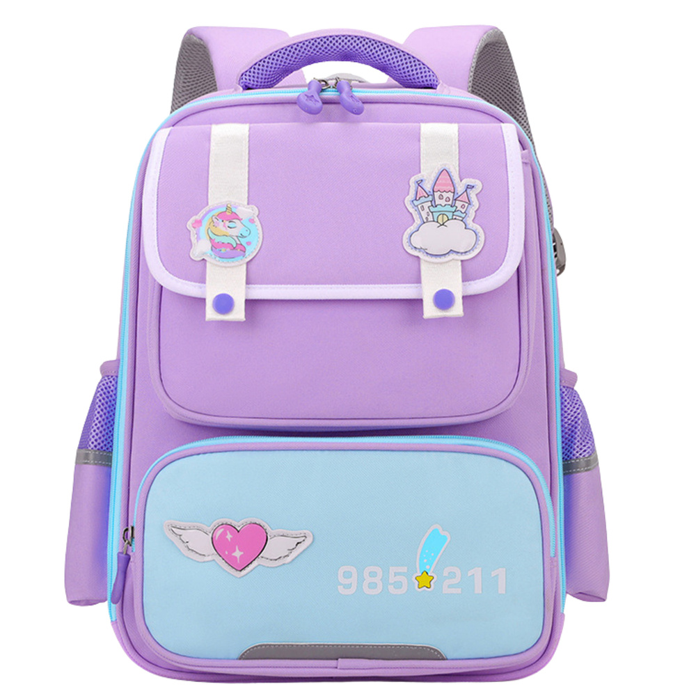 Mokyklinė kuprinė su pleistrais violetinė 16l
