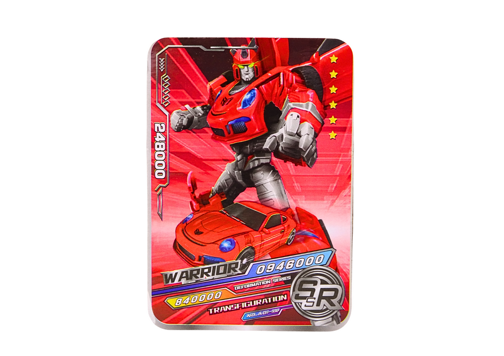 Transformuojamas raudonas sportinis auto-robotas 2in1