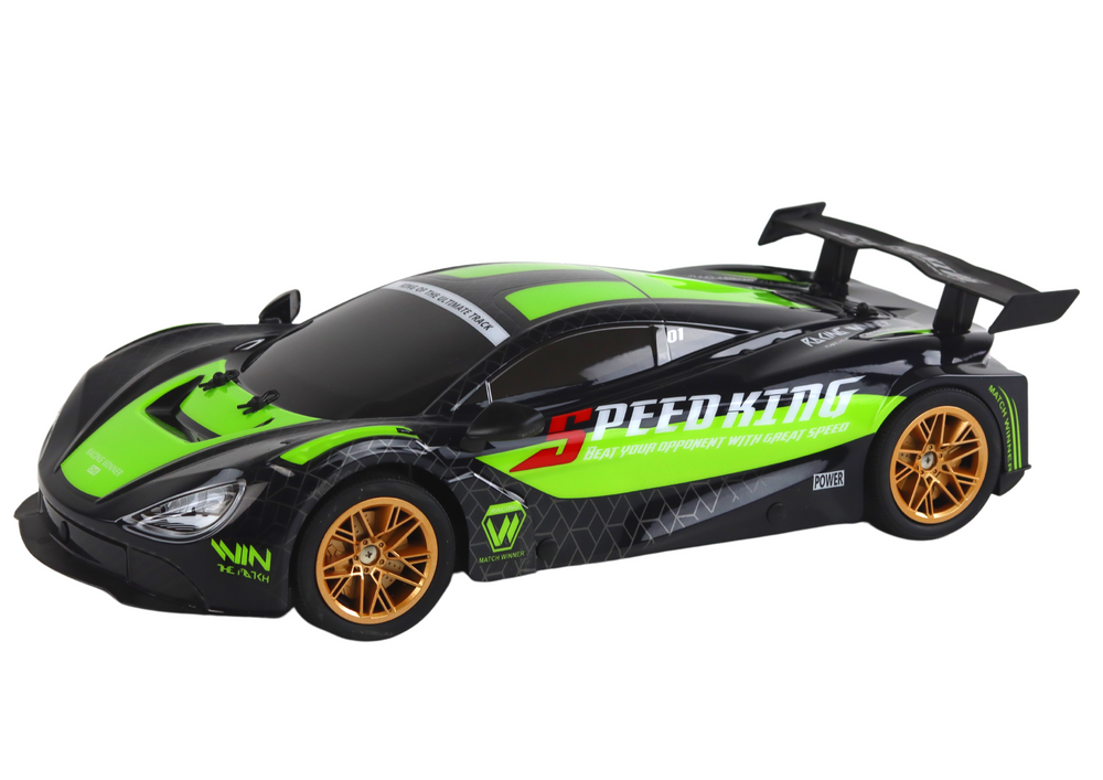 Nuotoliniu būdu valdomas sportinis automobilis lean toys, žalias, 42,5x22x10cm