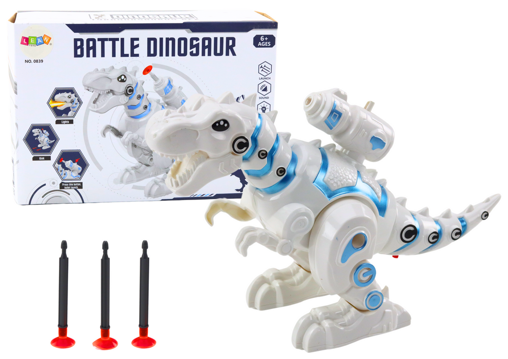 Robotas dinozauras su strėlių paleidimo įrenginiu