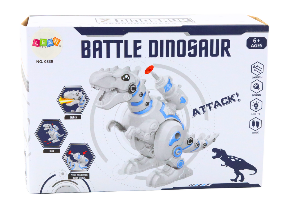 Robotas dinozauras su strėlių paleidimo įrenginiu