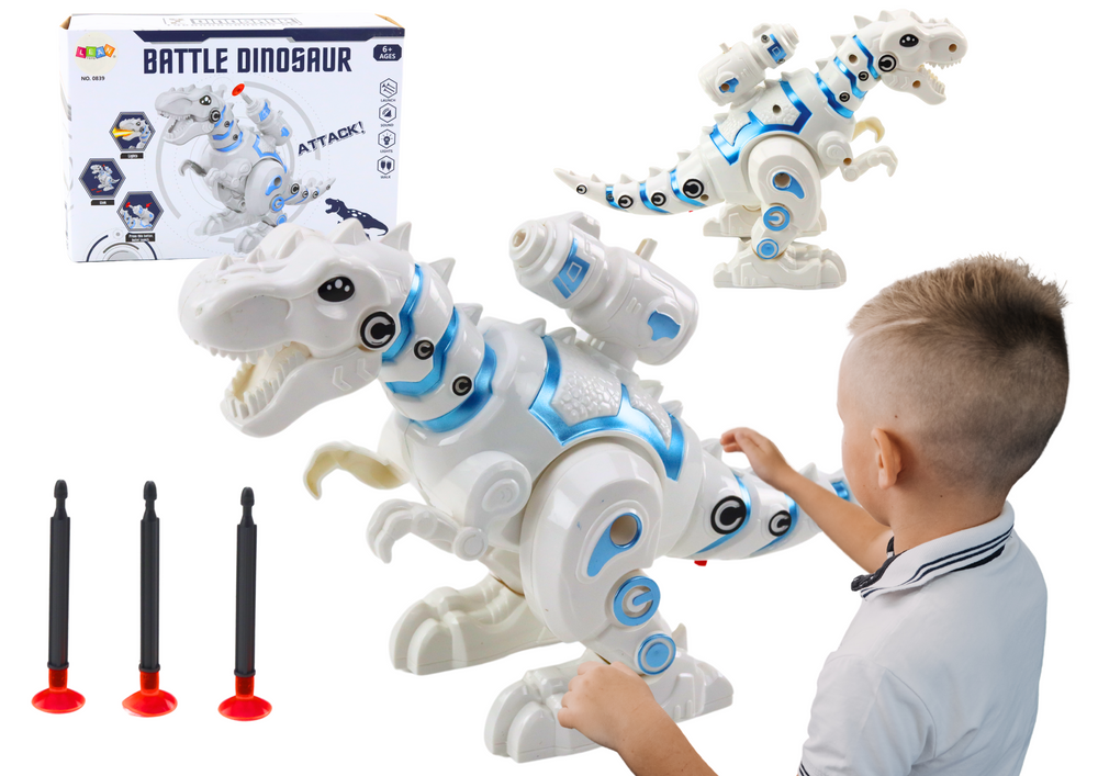 Robotas dinozauras su strėlių paleidimo įrenginiu