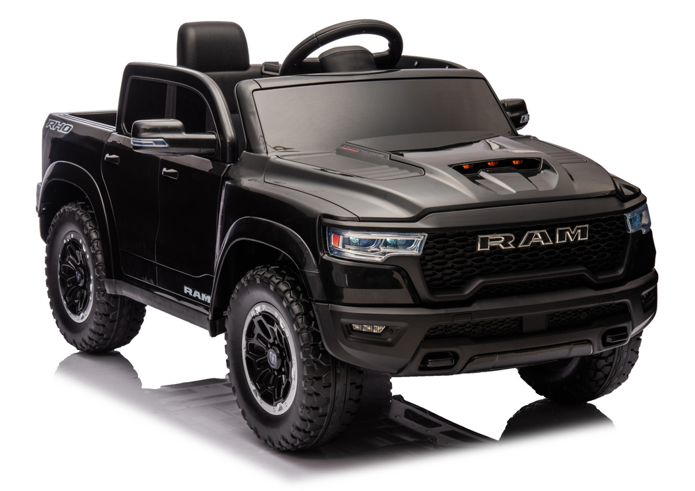 Juodas elektrinis automobilis vaikams zb618 dodge ram